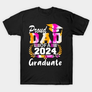 Tie Dye Proud Dad of a 2024 Graduate Class of 2024 Senior T-Shirt